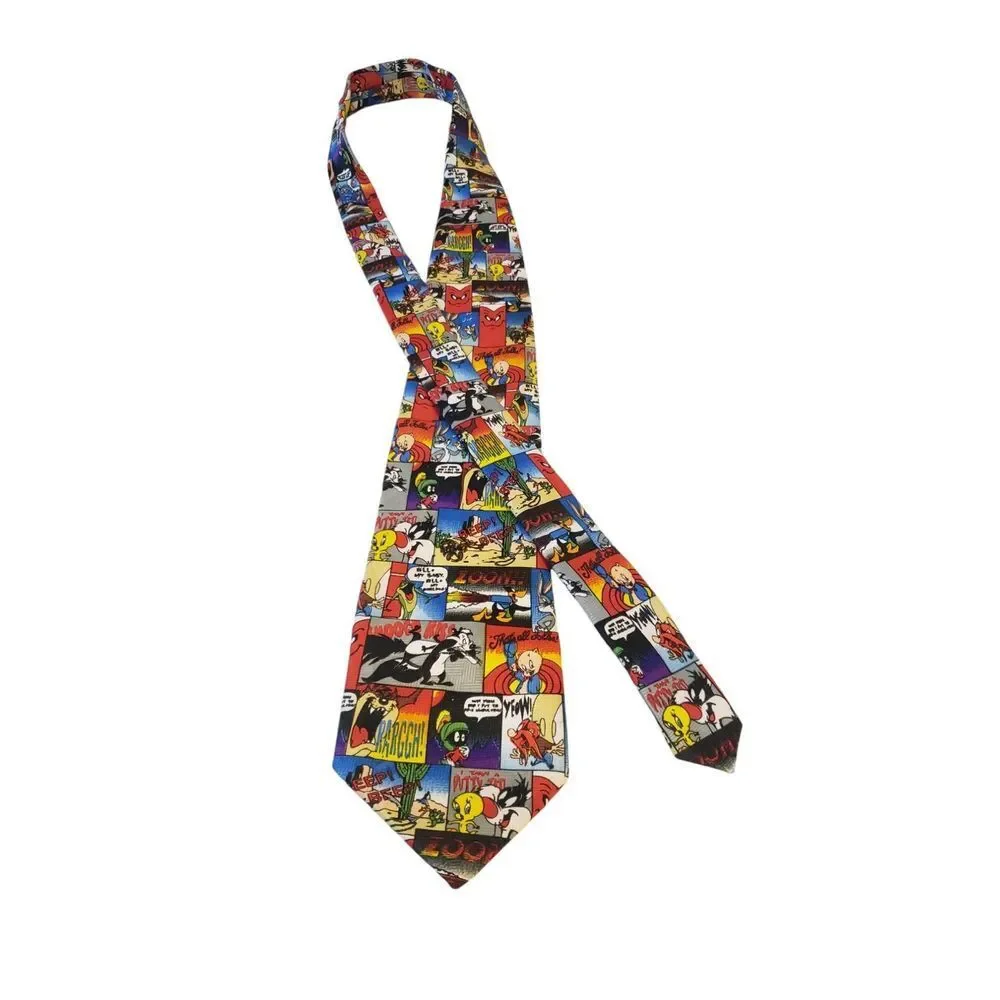 Vintage‎ LOONEY TUNES TOONS WARNER BROS Neck Tie Comic Theme Vintage Colorful